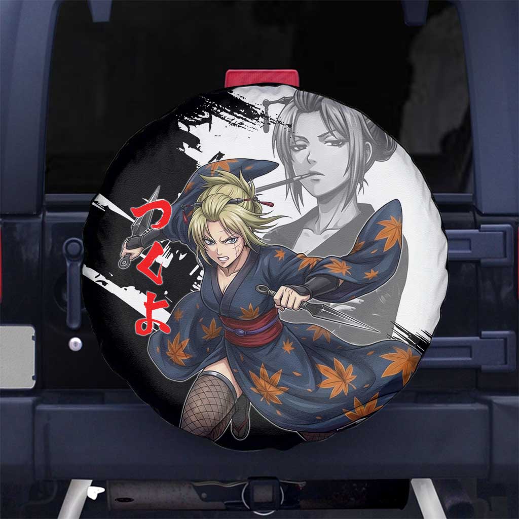 Tsukuyo Spare Tire Cover Edo Shinobi Ink Brush Style