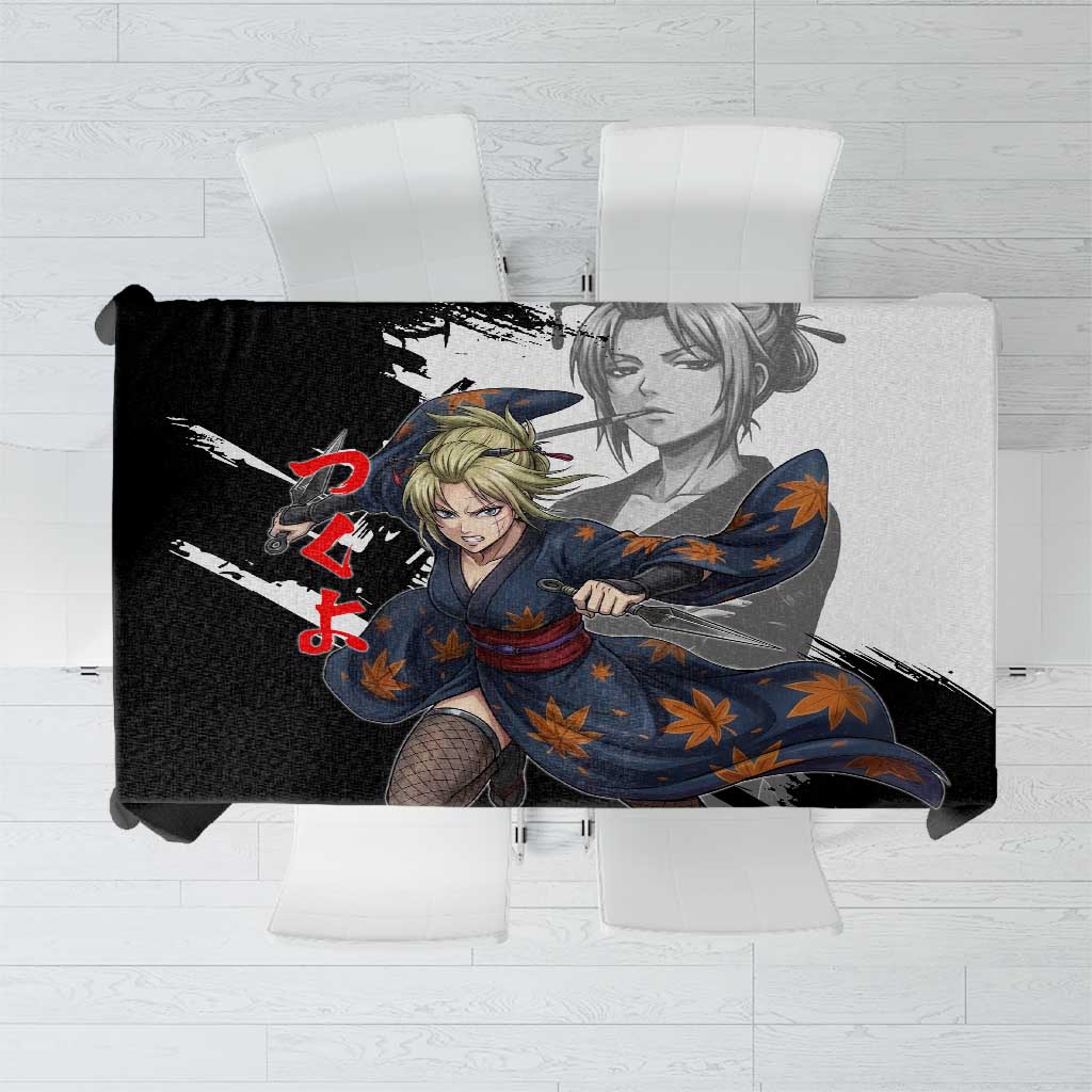 Tsukuyo Tablecloth Edo Shinobi Ink Brush Style