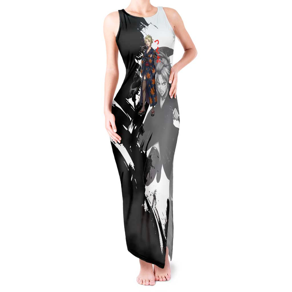 Tsukuyo Tank Maxi Dress Edo Shinobi Ink Brush Style