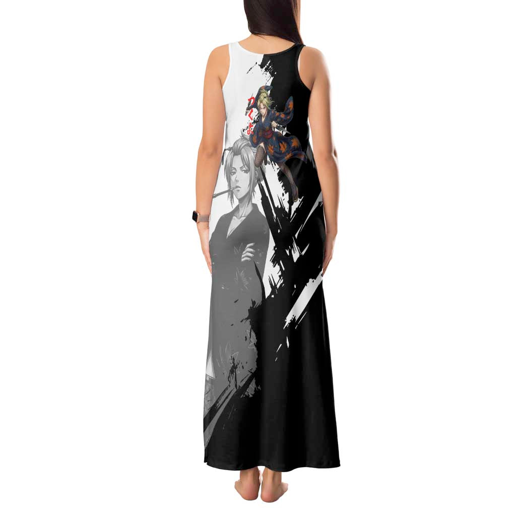 Tsukuyo Tank Maxi Dress Edo Shinobi Ink Brush Style