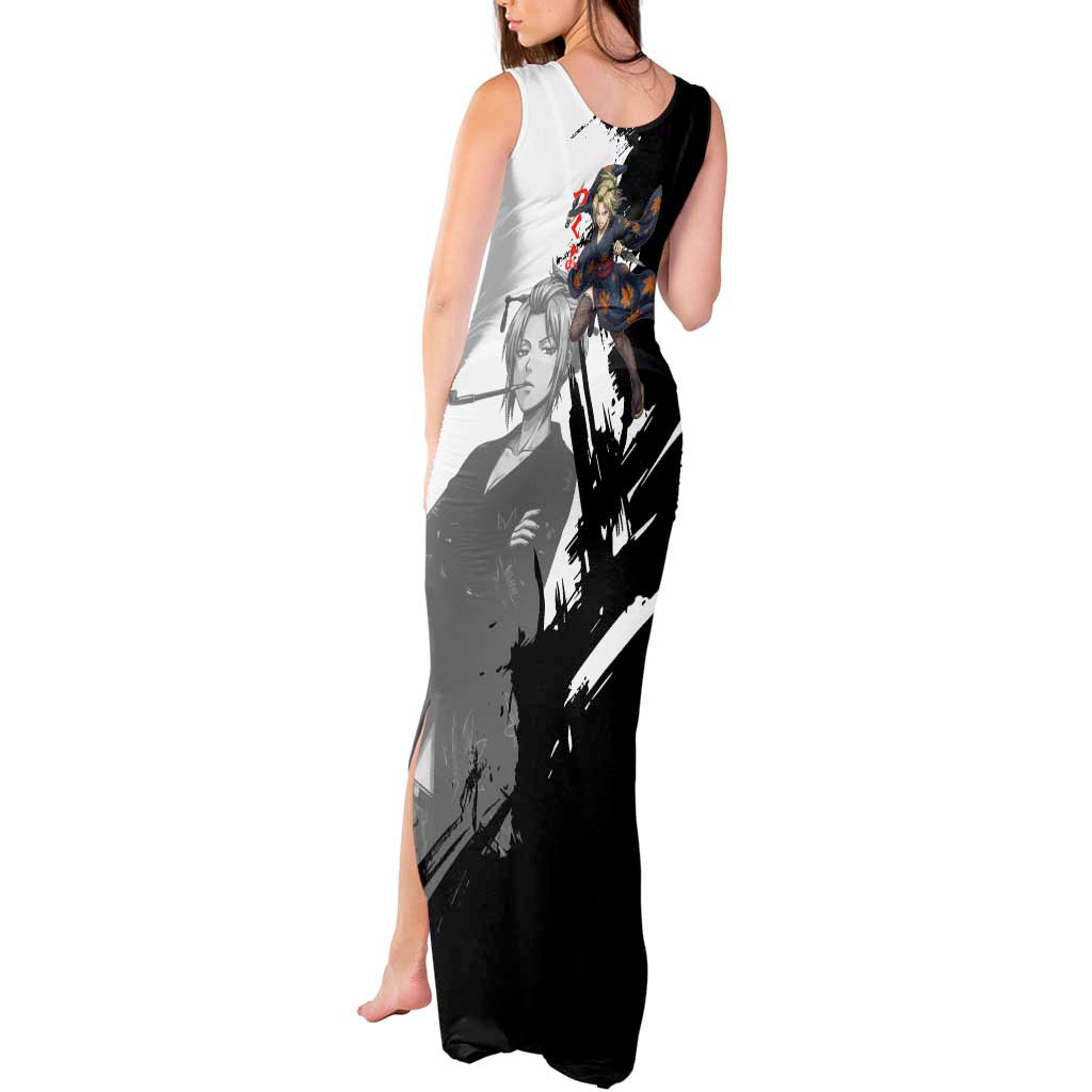 Tsukuyo Tank Maxi Dress Edo Shinobi Ink Brush Style