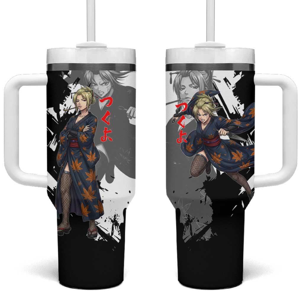 Tsukuyo Tumbler With Handle Edo Shinobi Ink Brush Style