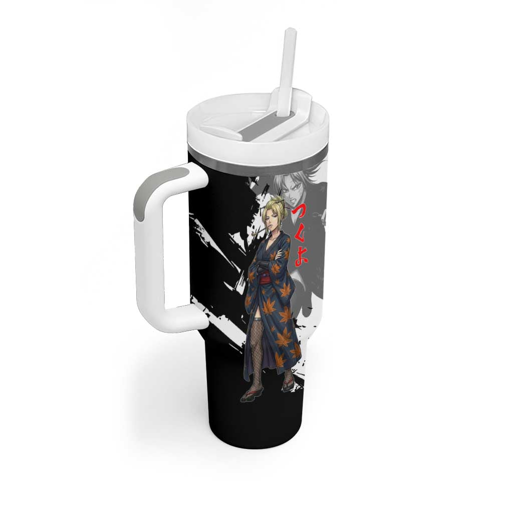 Tsukuyo Tumbler With Handle Edo Shinobi Ink Brush Style