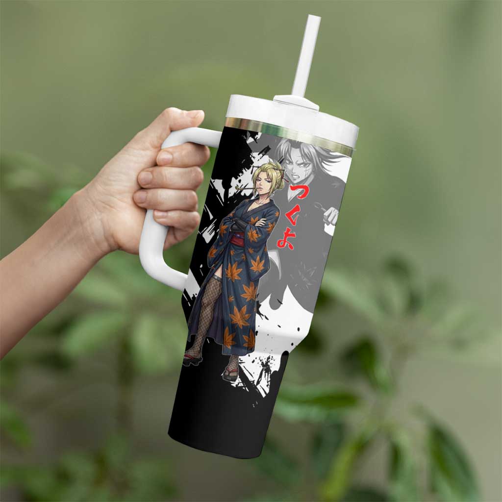 Tsukuyo Tumbler With Handle Edo Shinobi Ink Brush Style