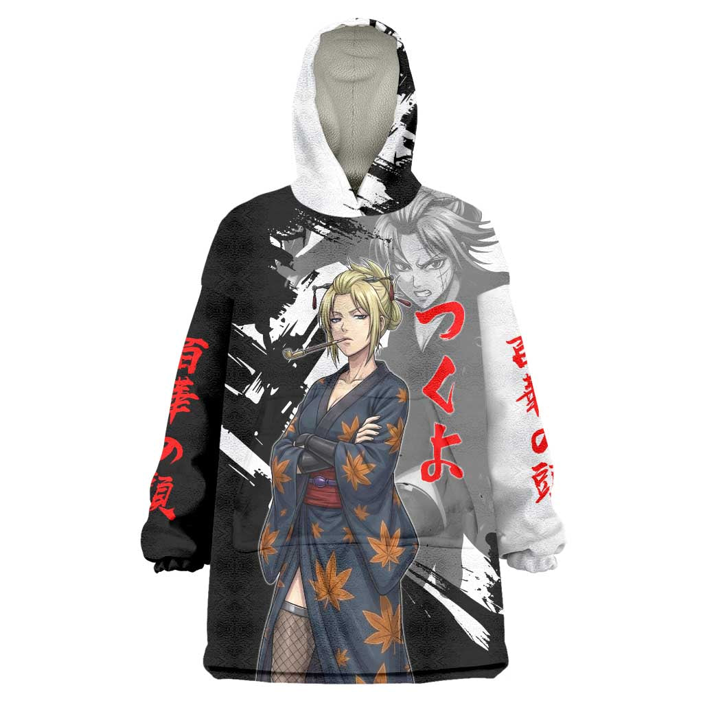 Tsukuyo Wearable Blanket Hoodie Edo Shinobi Ink Brush Style