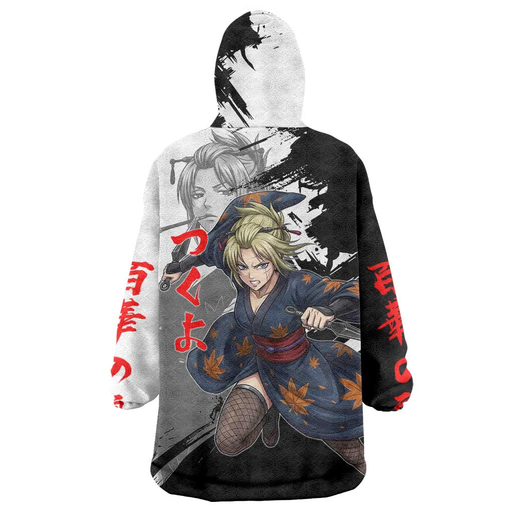 Tsukuyo Wearable Blanket Hoodie Edo Shinobi Ink Brush Style