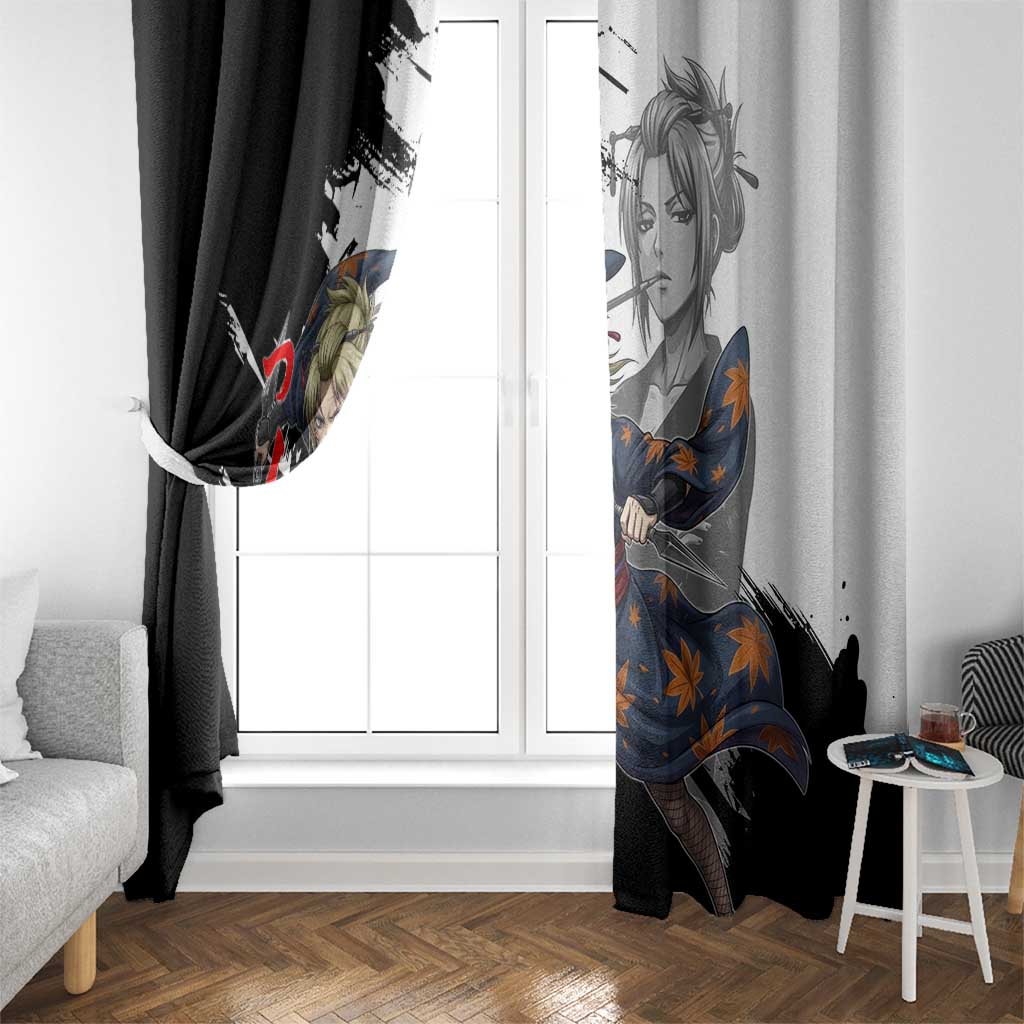 Tsukuyo Window Curtain Edo Shinobi Ink Brush Style