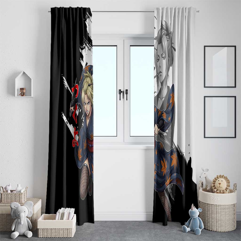 Tsukuyo Window Curtain Edo Shinobi Ink Brush Style