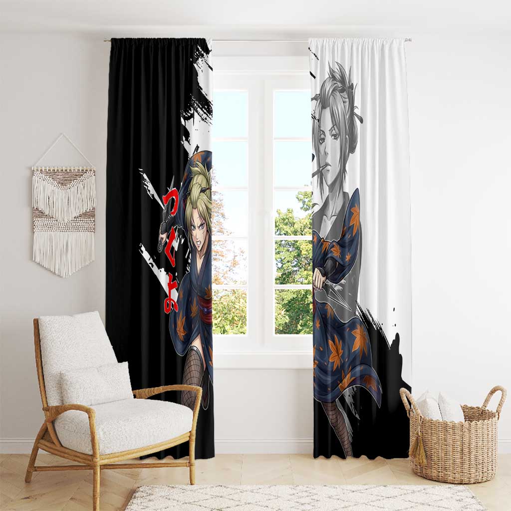 Tsukuyo Window Curtain Edo Shinobi Ink Brush Style