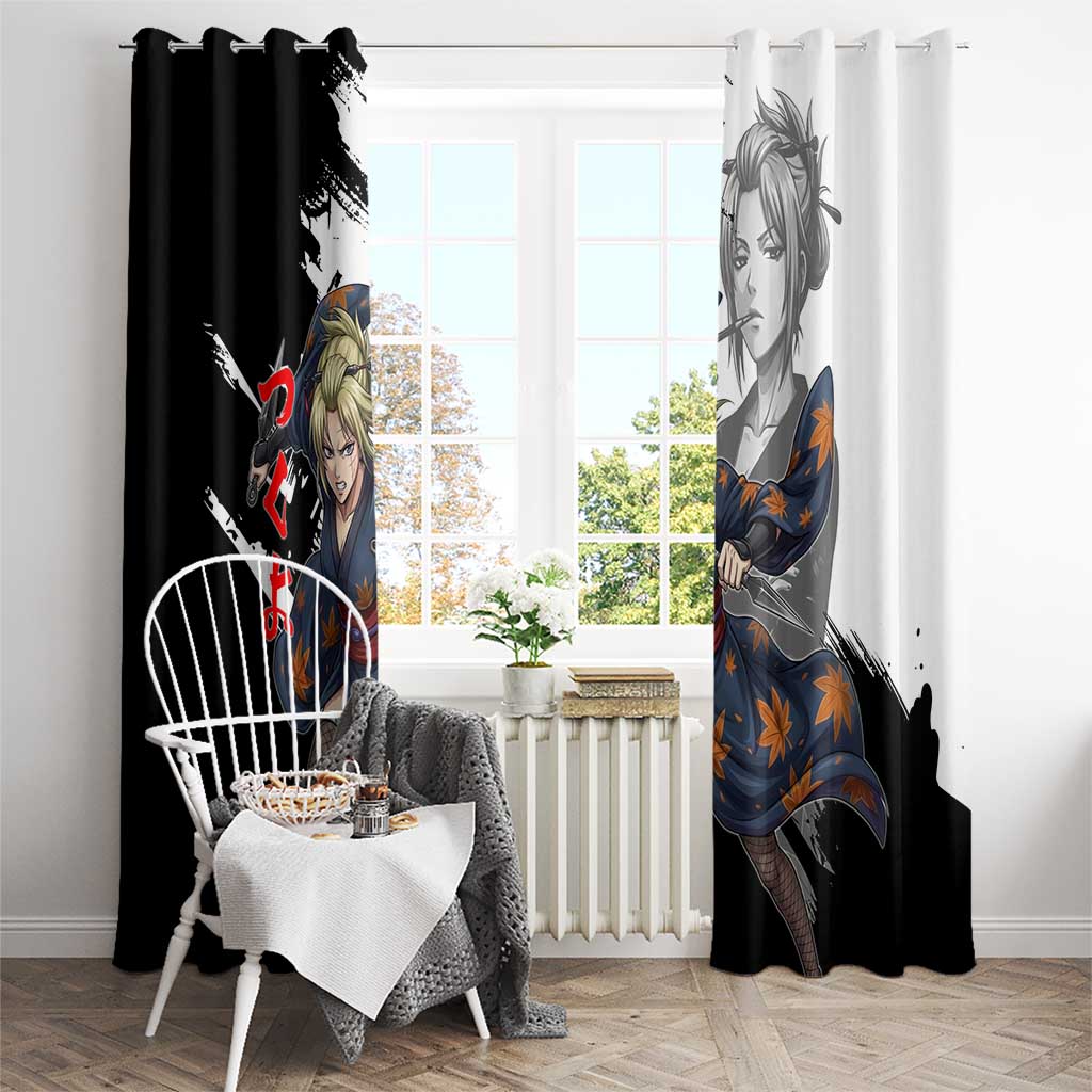 Tsukuyo Window Curtain Edo Shinobi Ink Brush Style