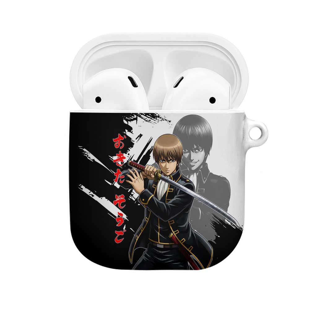 Okita Sougo AirPods Case Modern Shinsengumi Ink Splash Style