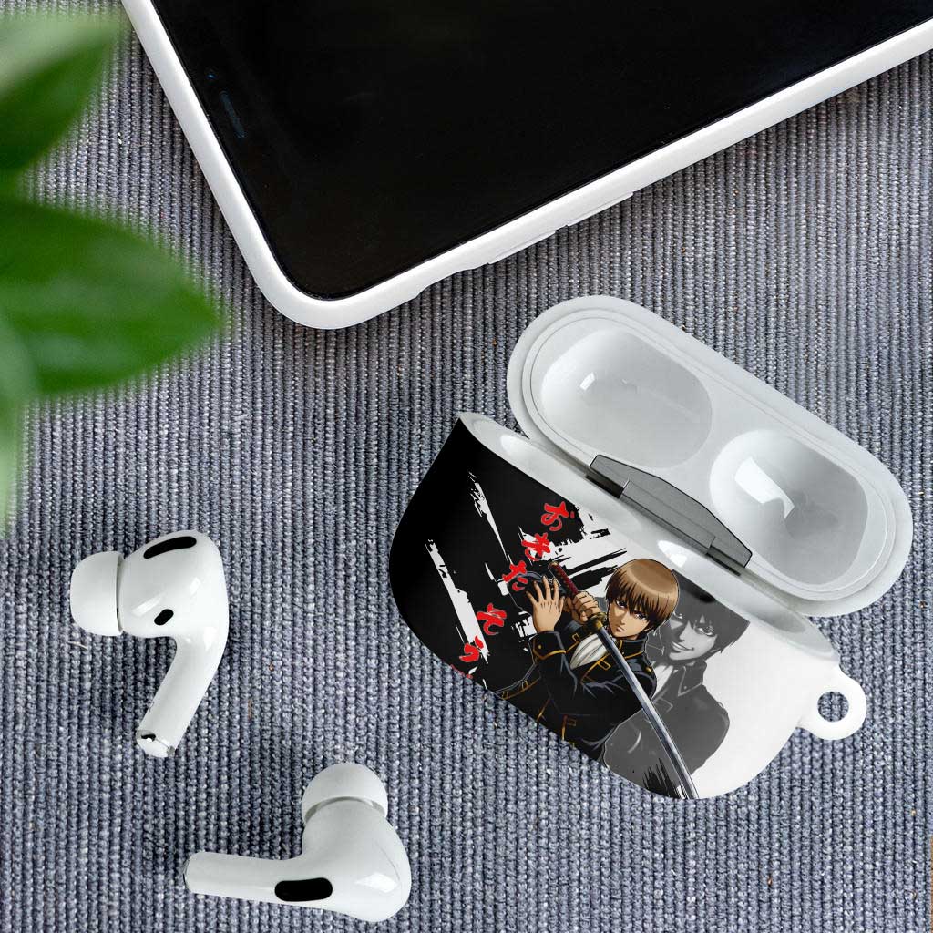 Okita Sougo AirPods Case Modern Shinsengumi Ink Splash Style