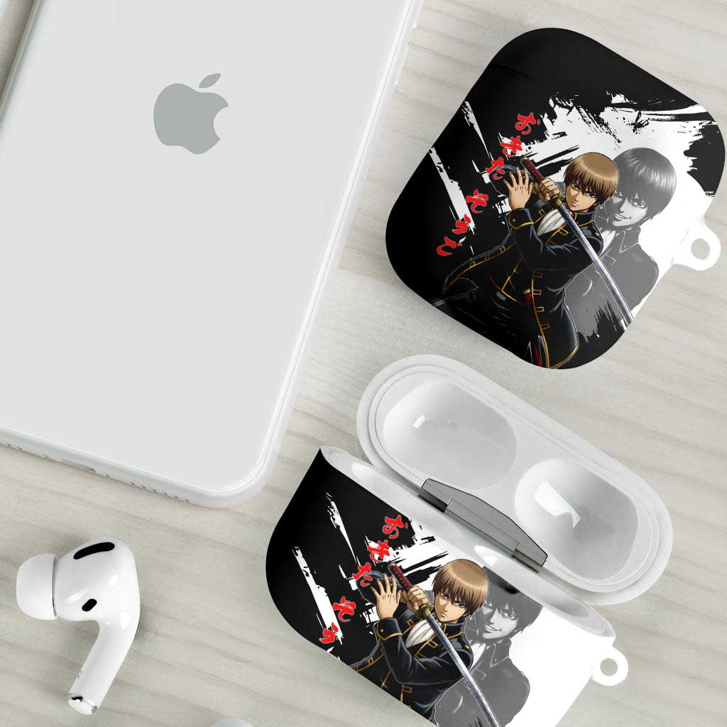 Okita Sougo AirPods Case Modern Shinsengumi Ink Splash Style