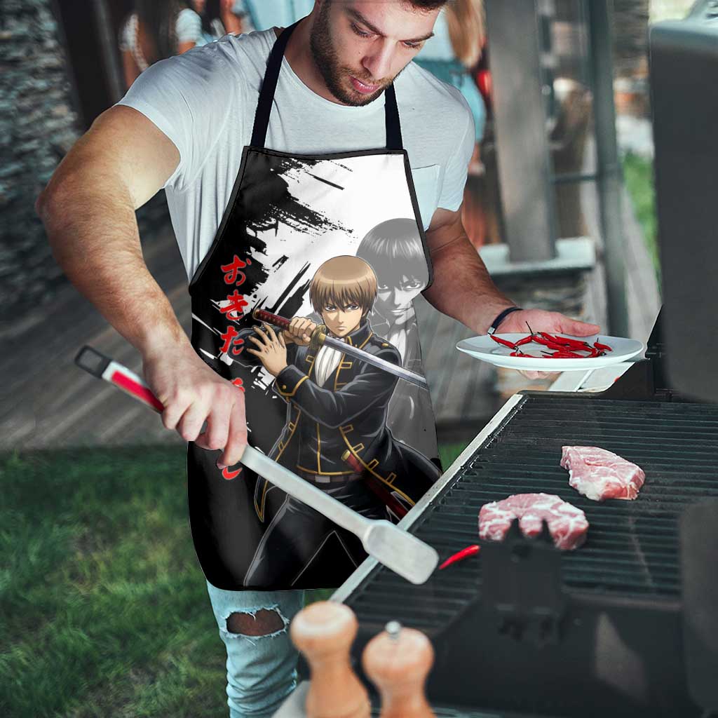Okita Sougo Apron Modern Shinsengumi Ink Splash Style
