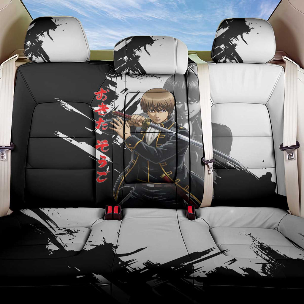 Okita Sougo Back Car Seat Cover Modern Shinsengumi Ink Splash Style
