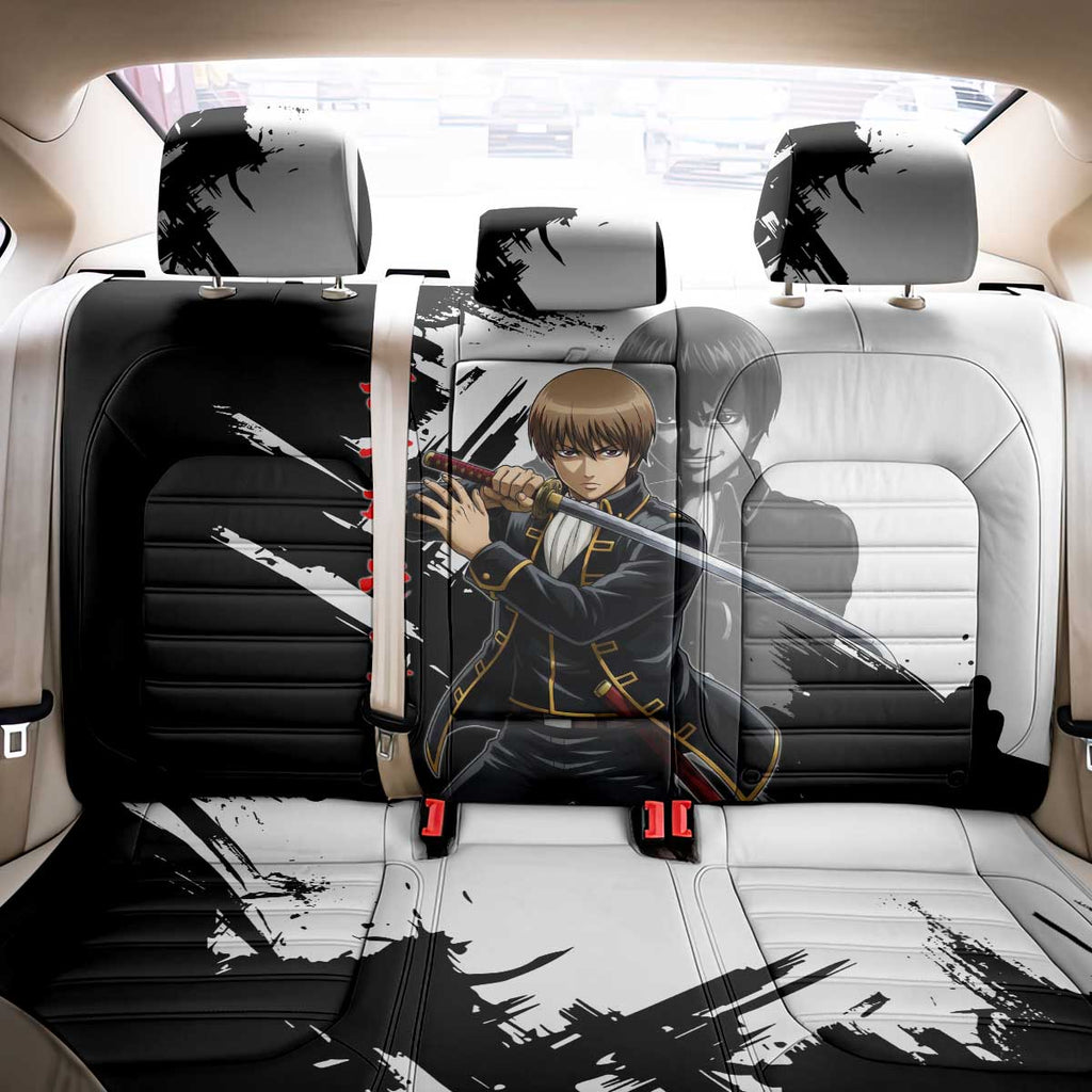 Okita Sougo Back Car Seat Cover Modern Shinsengumi Ink Splash Style