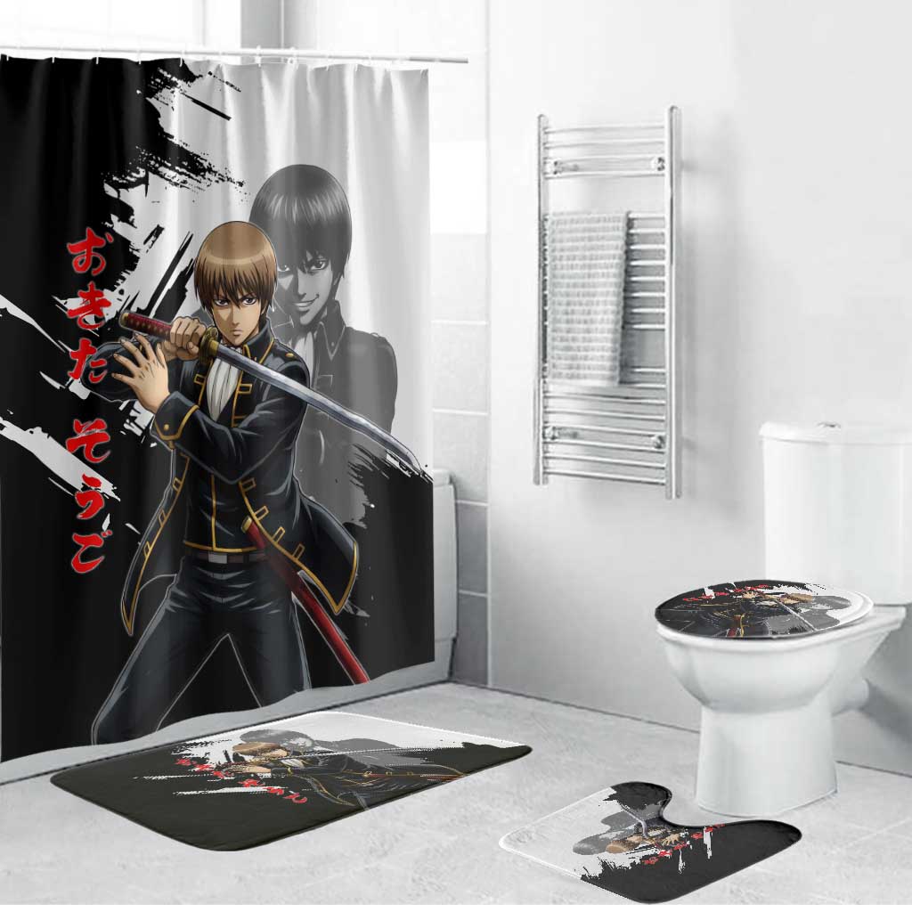 Okita Sougo Bathroom Set Modern Shinsengumi Ink Splash Style