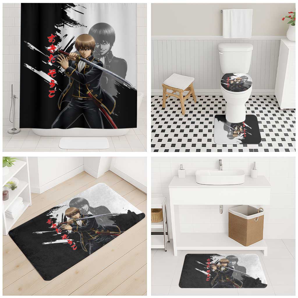 Okita Sougo Bathroom Set Modern Shinsengumi Ink Splash Style