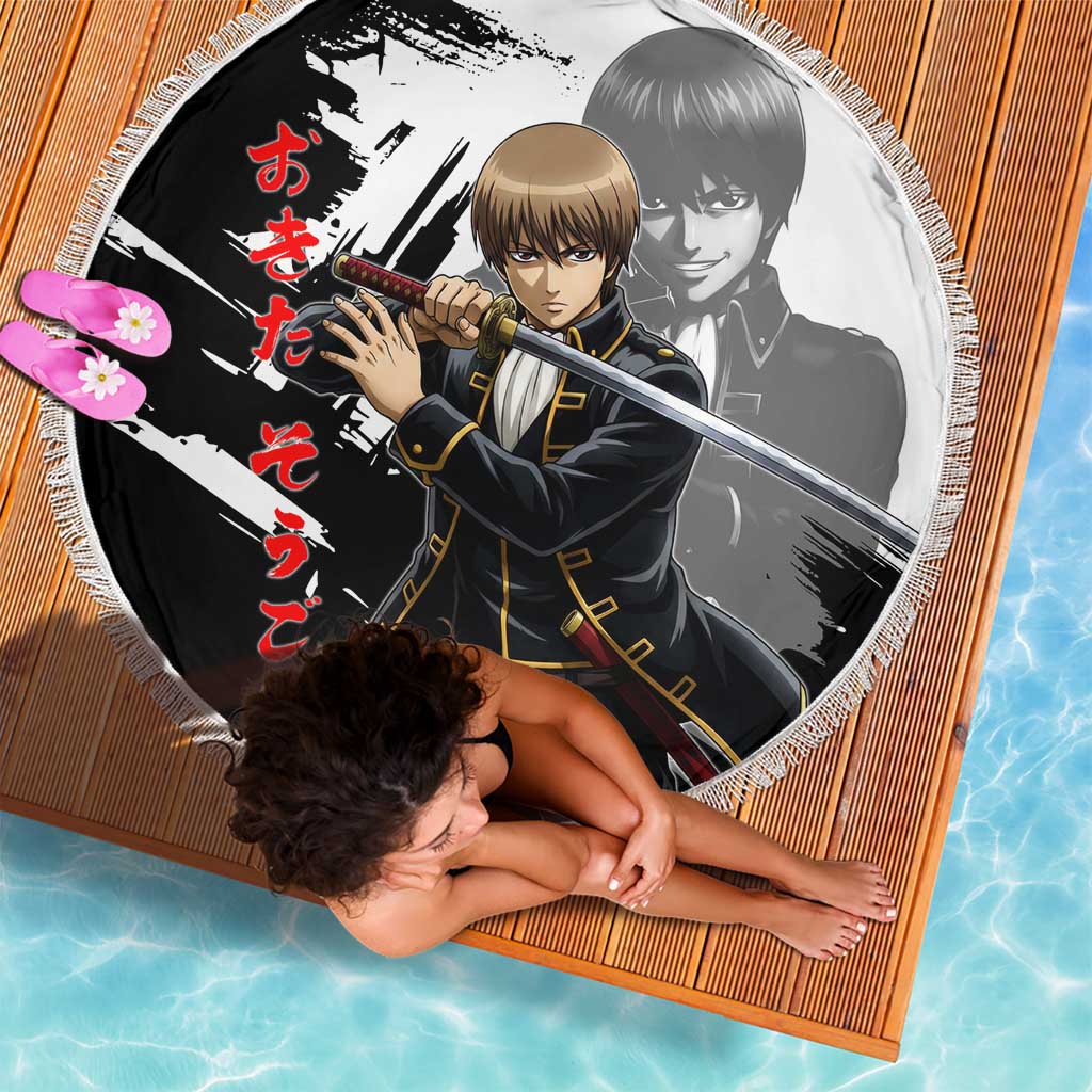 Okita Sougo Beach Blanket Modern Shinsengumi Ink Splash Style