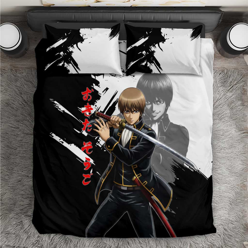 Okita Sougo Bedding Set Modern Shinsengumi Ink Splash Style