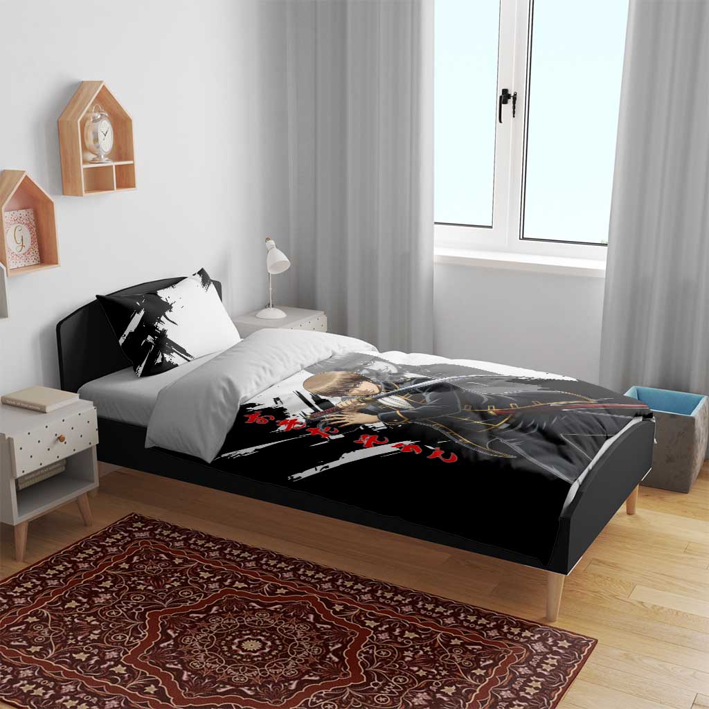 Okita Sougo Bedding Set Modern Shinsengumi Ink Splash Style