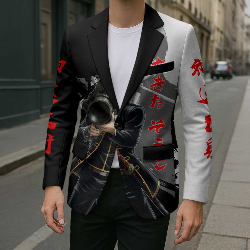 Okita Sougo Blazer Modern Shinsengumi Ink Splash Style