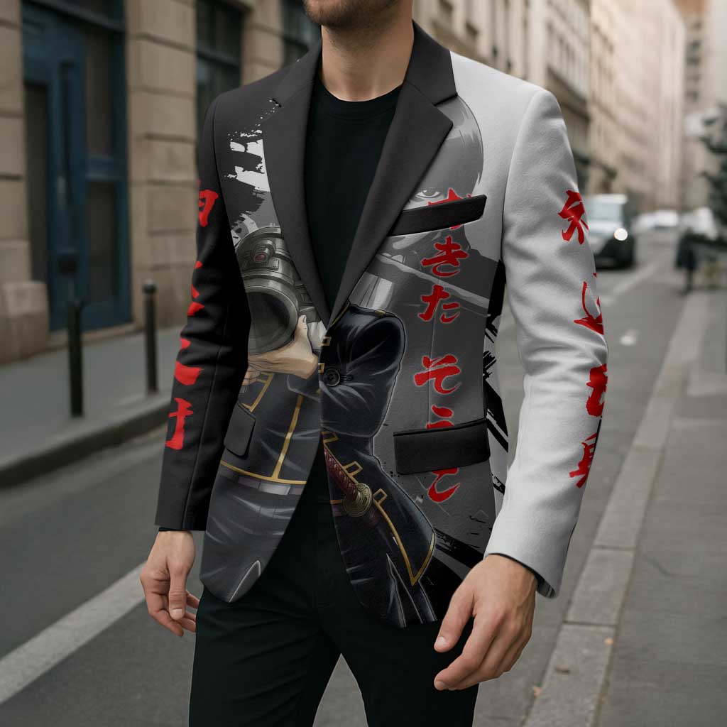 Okita Sougo Blazer Modern Shinsengumi Ink Splash Style