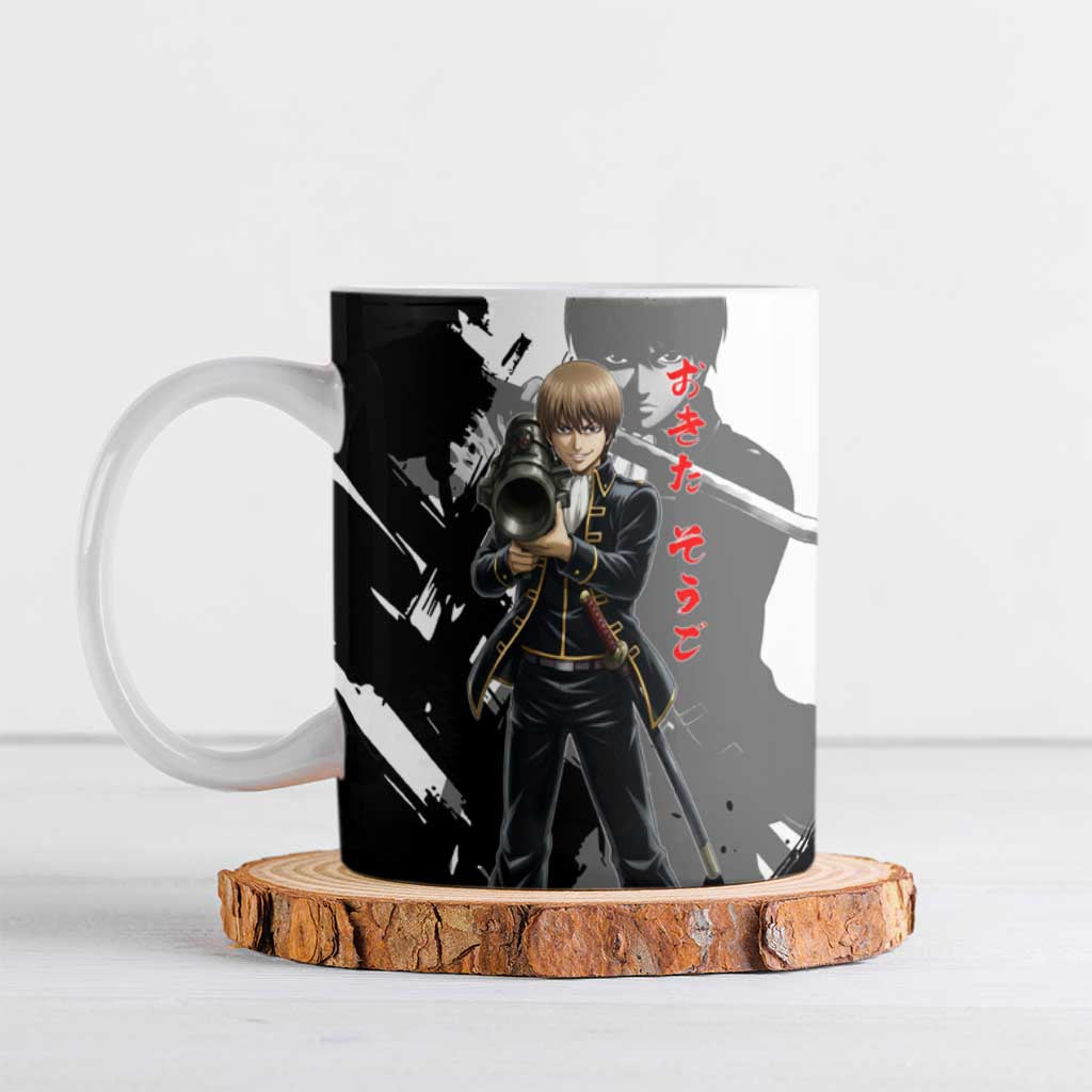 Okita Sougo Ceramic Mug Modern Shinsengumi Ink Splash Style