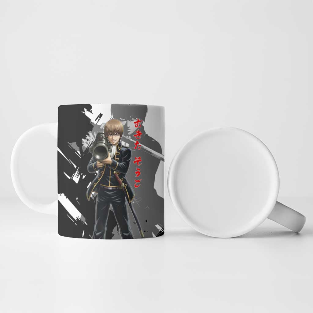 Okita Sougo Ceramic Mug Modern Shinsengumi Ink Splash Style