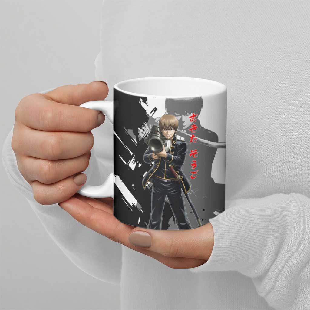 Okita Sougo Ceramic Mug Modern Shinsengumi Ink Splash Style