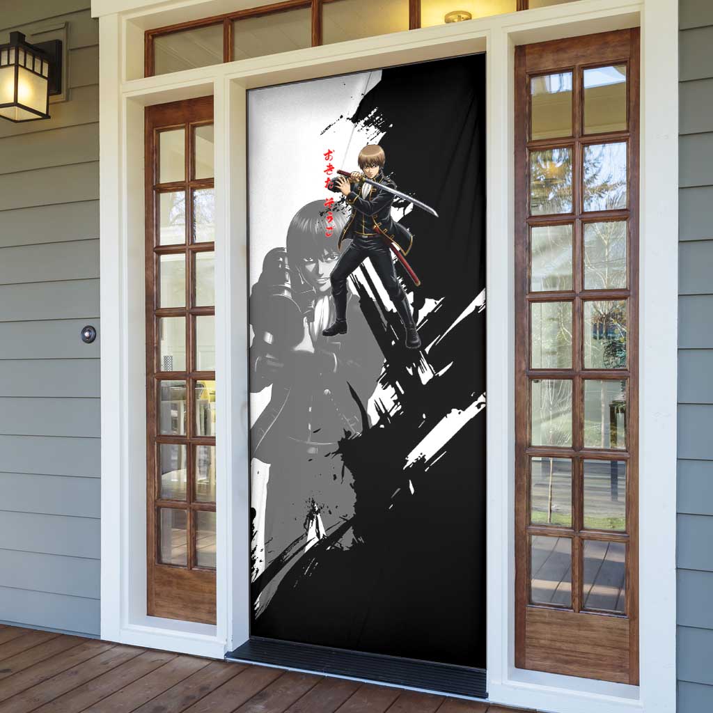 Okita Sougo Door Cover Modern Shinsengumi Ink Splash Style