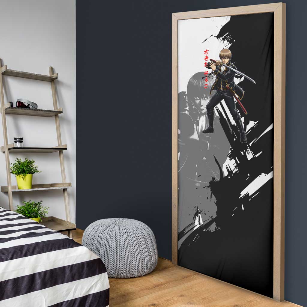Okita Sougo Door Cover Modern Shinsengumi Ink Splash Style