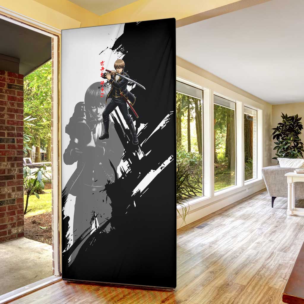 Okita Sougo Door Cover Modern Shinsengumi Ink Splash Style
