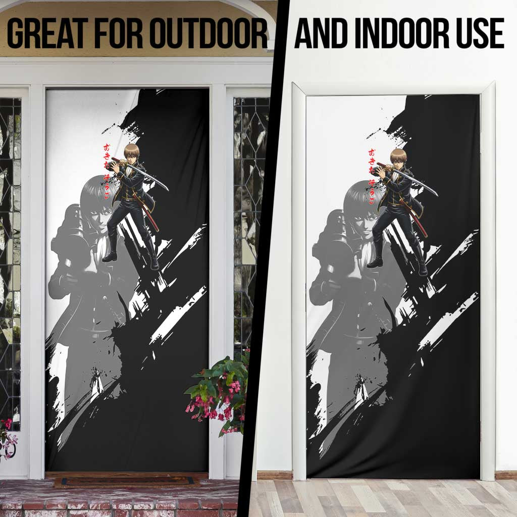 Okita Sougo Door Cover Modern Shinsengumi Ink Splash Style