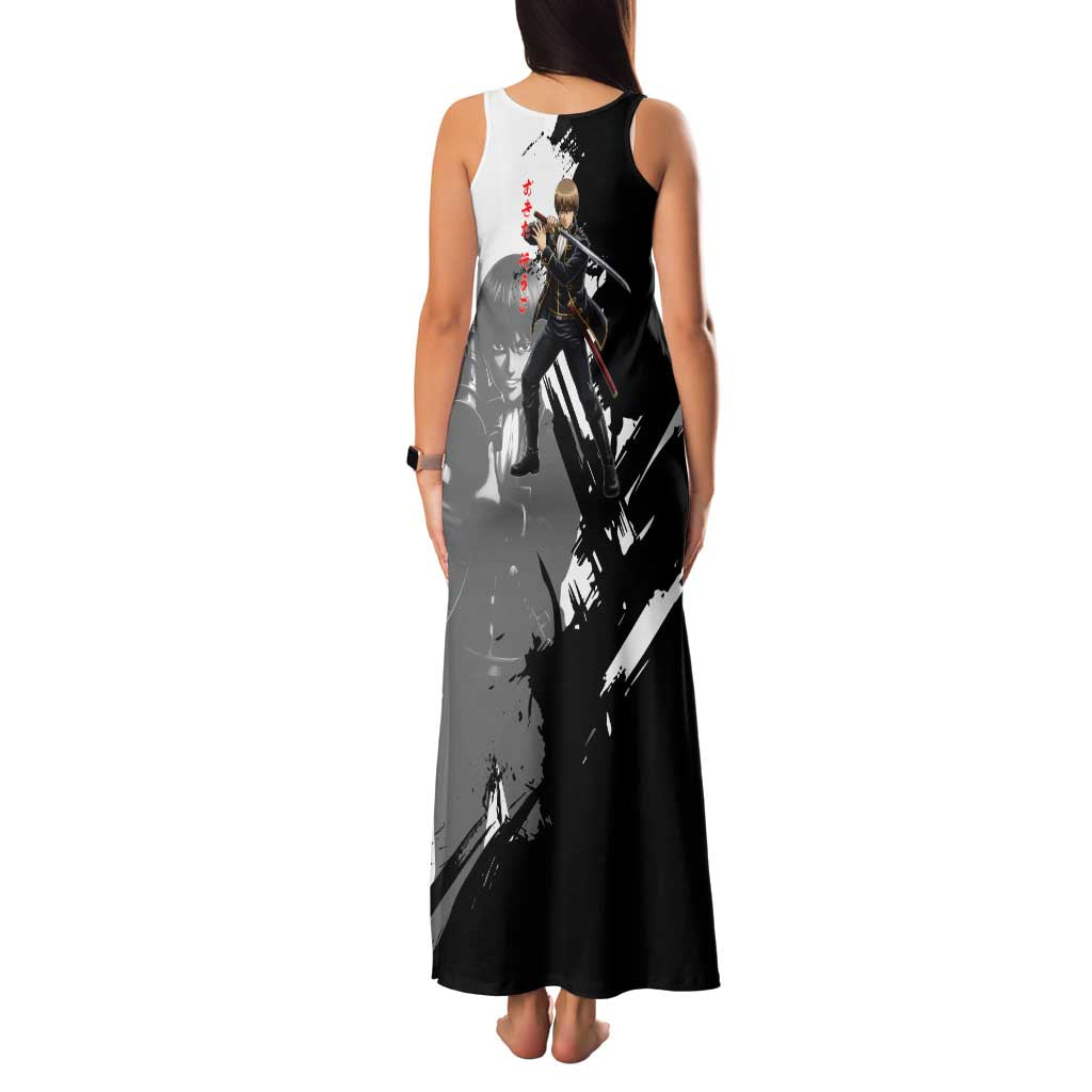 Okita Sougo Family Matching Tank Maxi Dress and Hawaiian Shirt Modern Shinsengumi Ink Splash Style