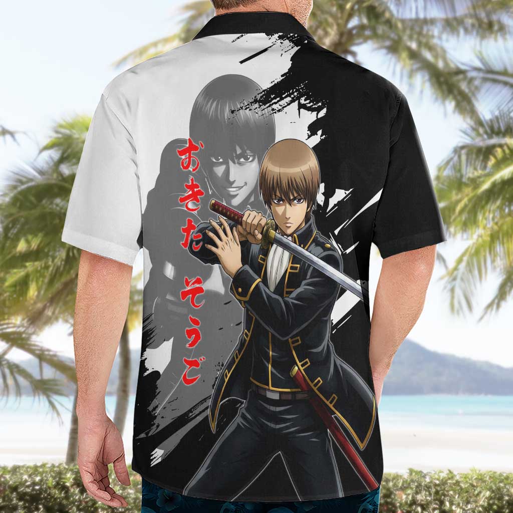 Okita Sougo Hawaiian Shirt Modern Shinsengumi Ink Splash Style