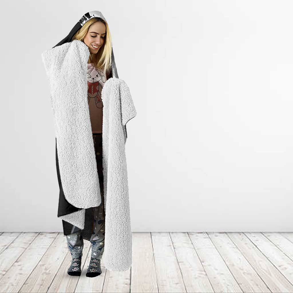 Okita Sougo Hooded Blanket Modern Shinsengumi Ink Splash Style