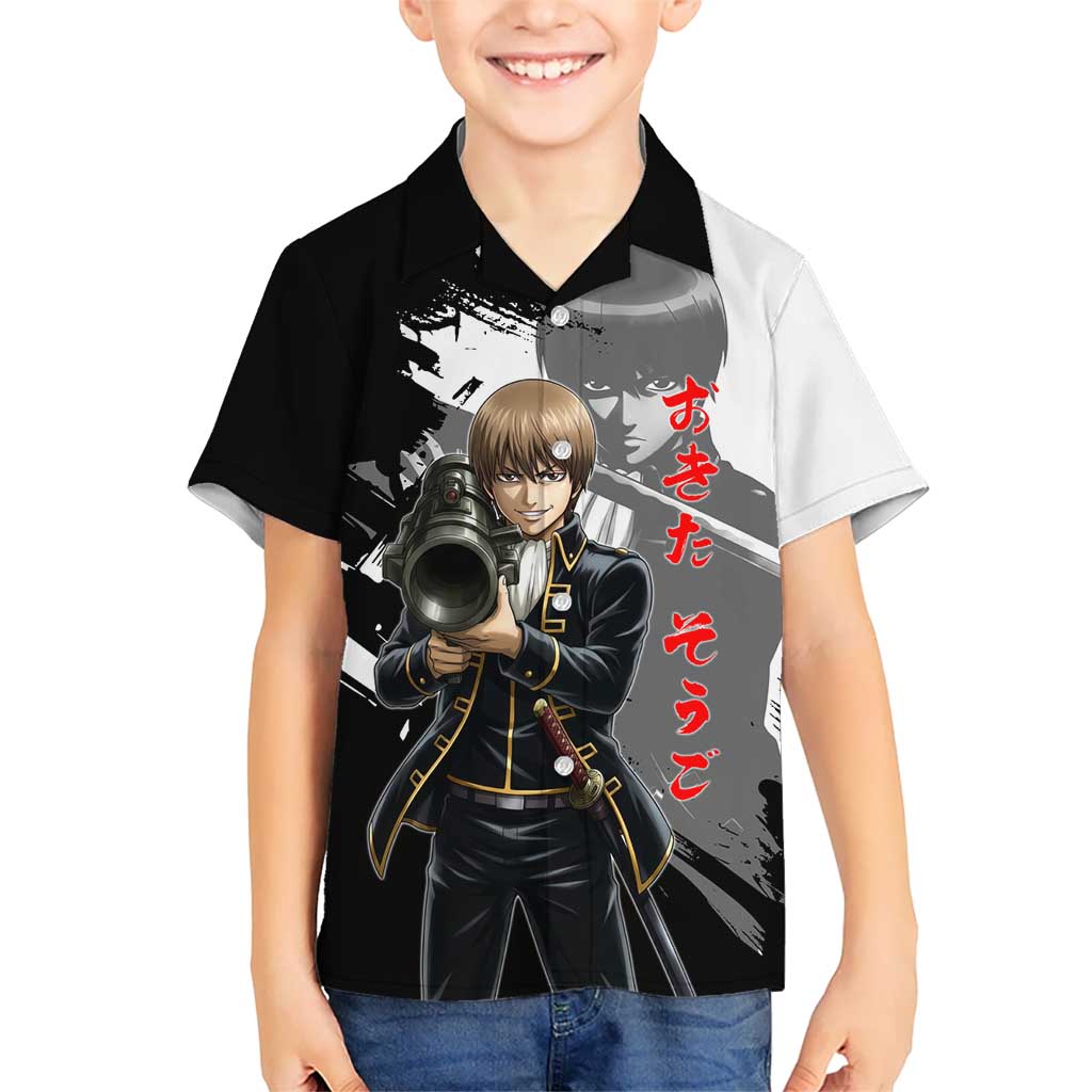 Okita Sougo Kid Hawaiian Shirt Modern Shinsengumi Ink Splash Style