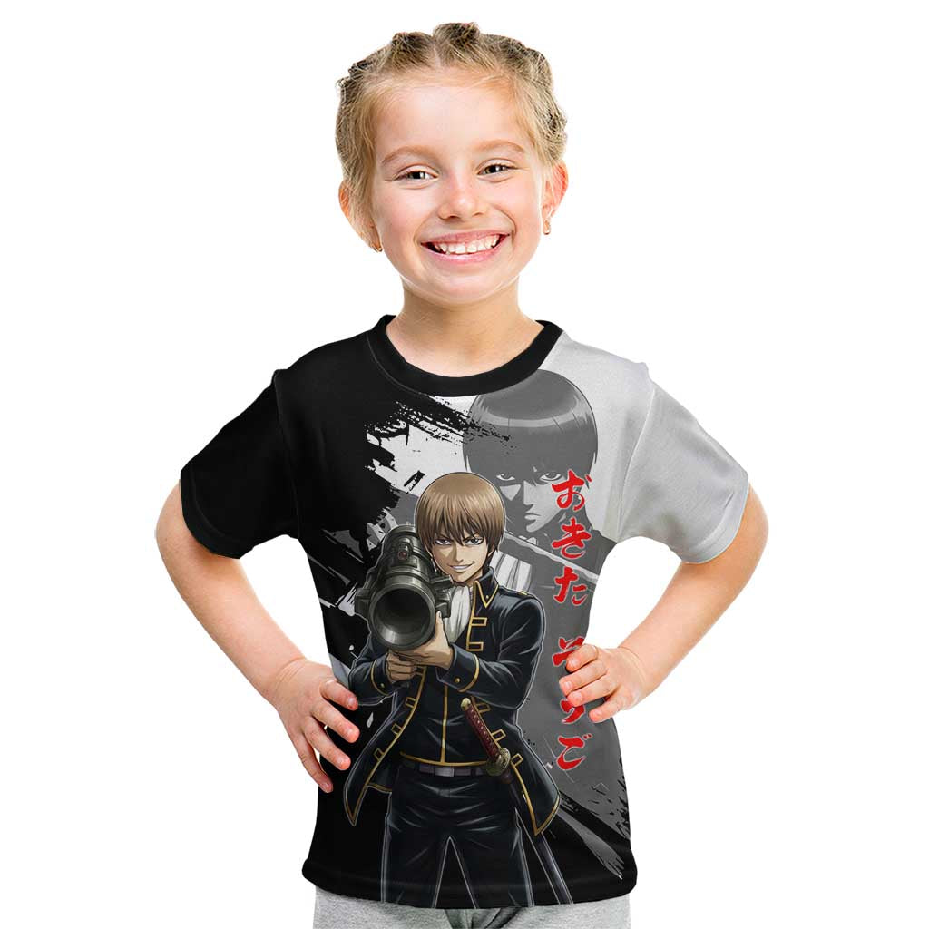 Okita Sougo Kid T Shirt Modern Shinsengumi Ink Splash Style