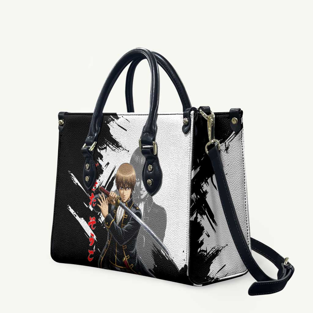 Okita Sougo Leather Bag Modern Shinsengumi Ink Splash Style
