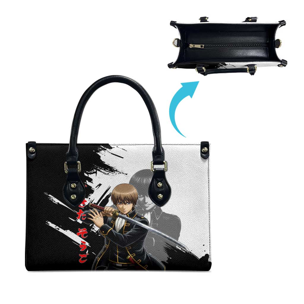 Okita Sougo Leather Bag Modern Shinsengumi Ink Splash Style