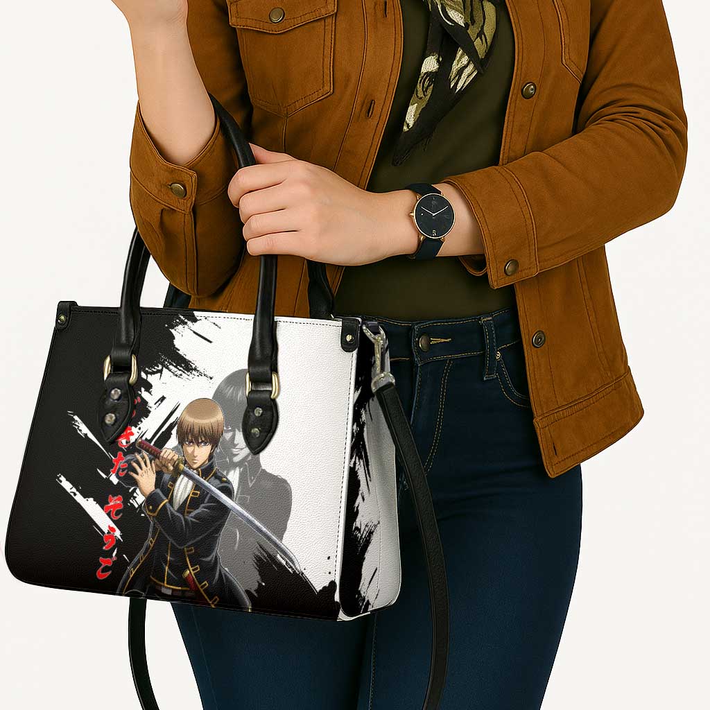 Okita Sougo Leather Bag Modern Shinsengumi Ink Splash Style