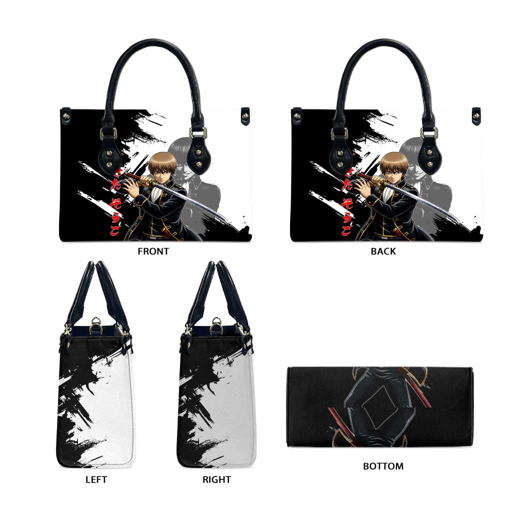 Okita Sougo Leather Bag Modern Shinsengumi Ink Splash Style