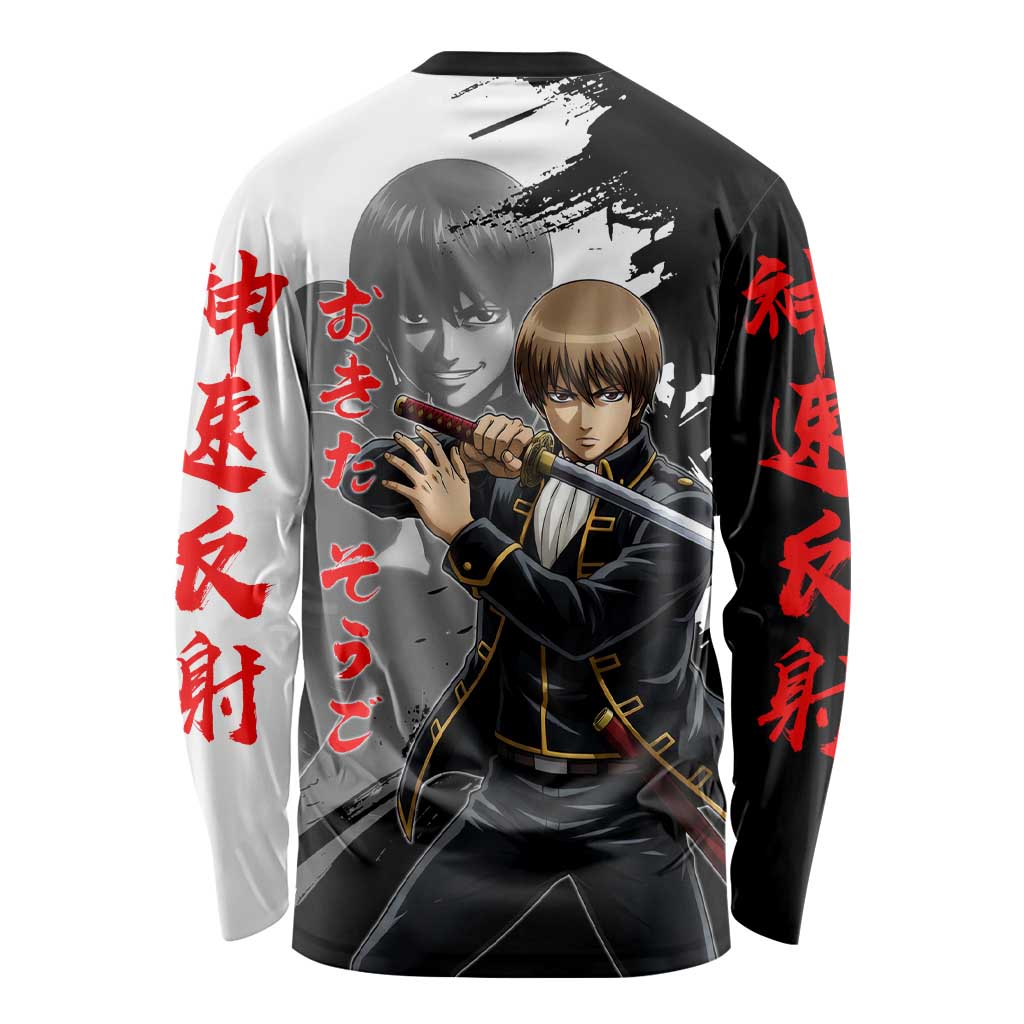 Okita Sougo Long Sleeve Shirt Modern Shinsengumi Ink Splash Style