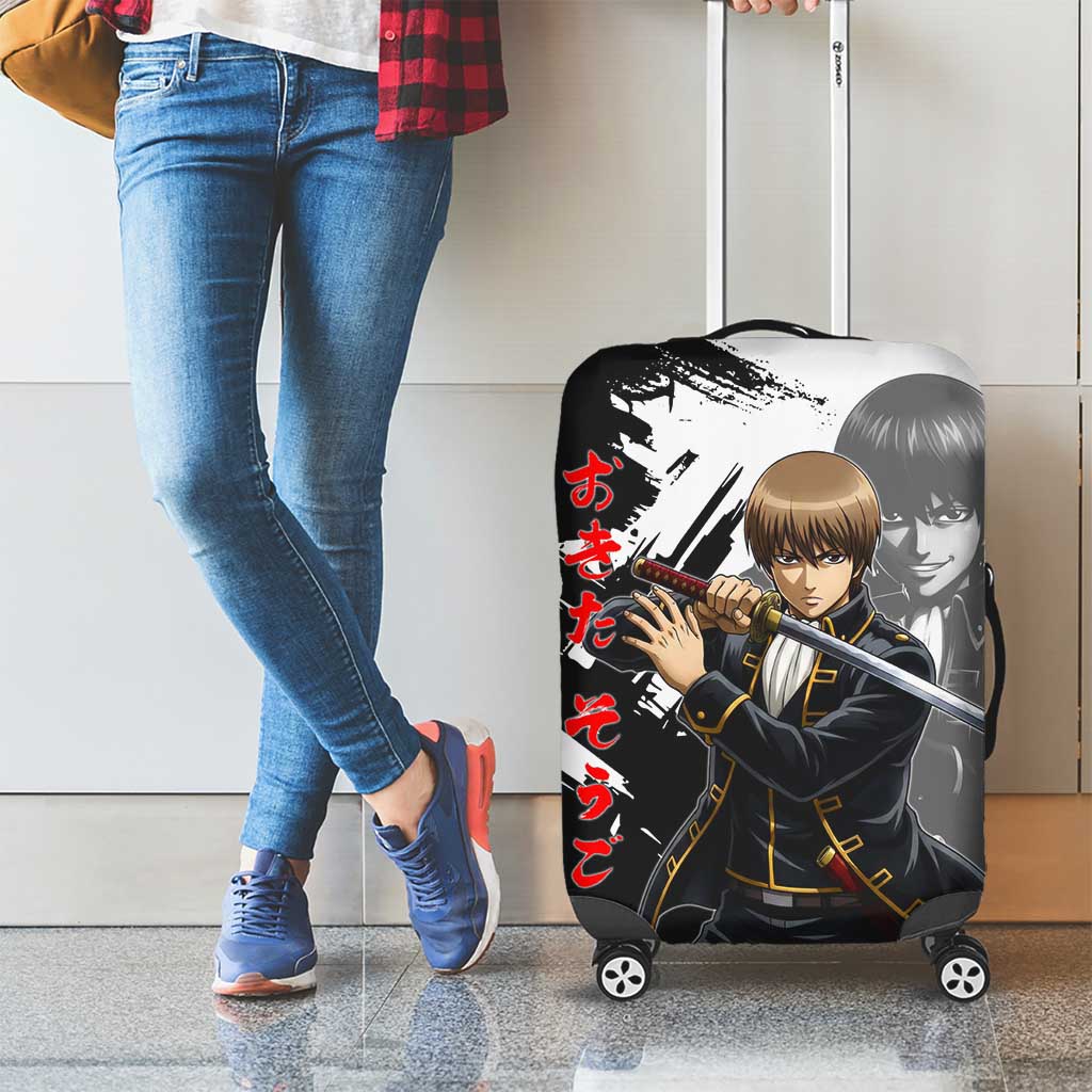 Okita Sougo Luggage Cover Modern Shinsengumi Ink Splash Style
