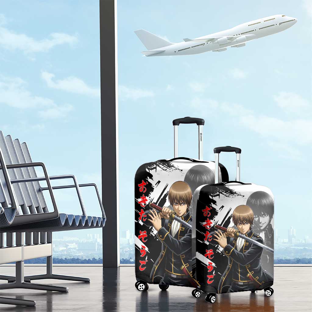 Okita Sougo Luggage Cover Modern Shinsengumi Ink Splash Style