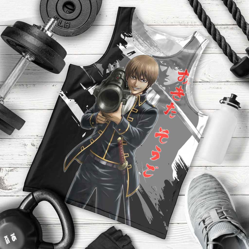 Okita Sougo Men Tank Top Modern Shinsengumi Ink Splash Style