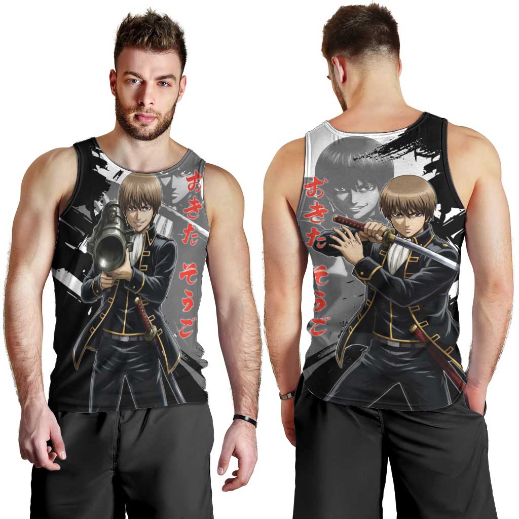 Okita Sougo Men Tank Top Modern Shinsengumi Ink Splash Style