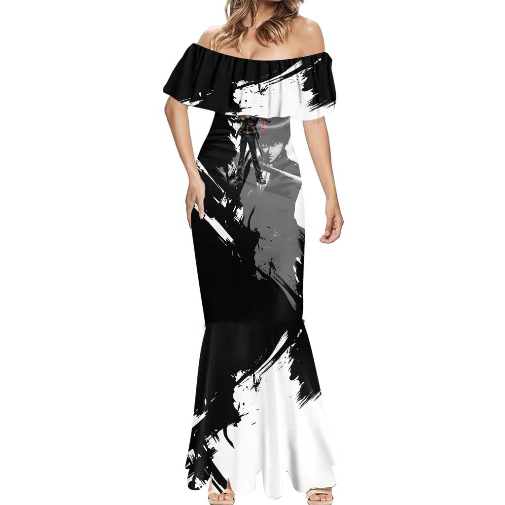 Okita Sougo Mermaid Dress Modern Shinsengumi Ink Splash Style