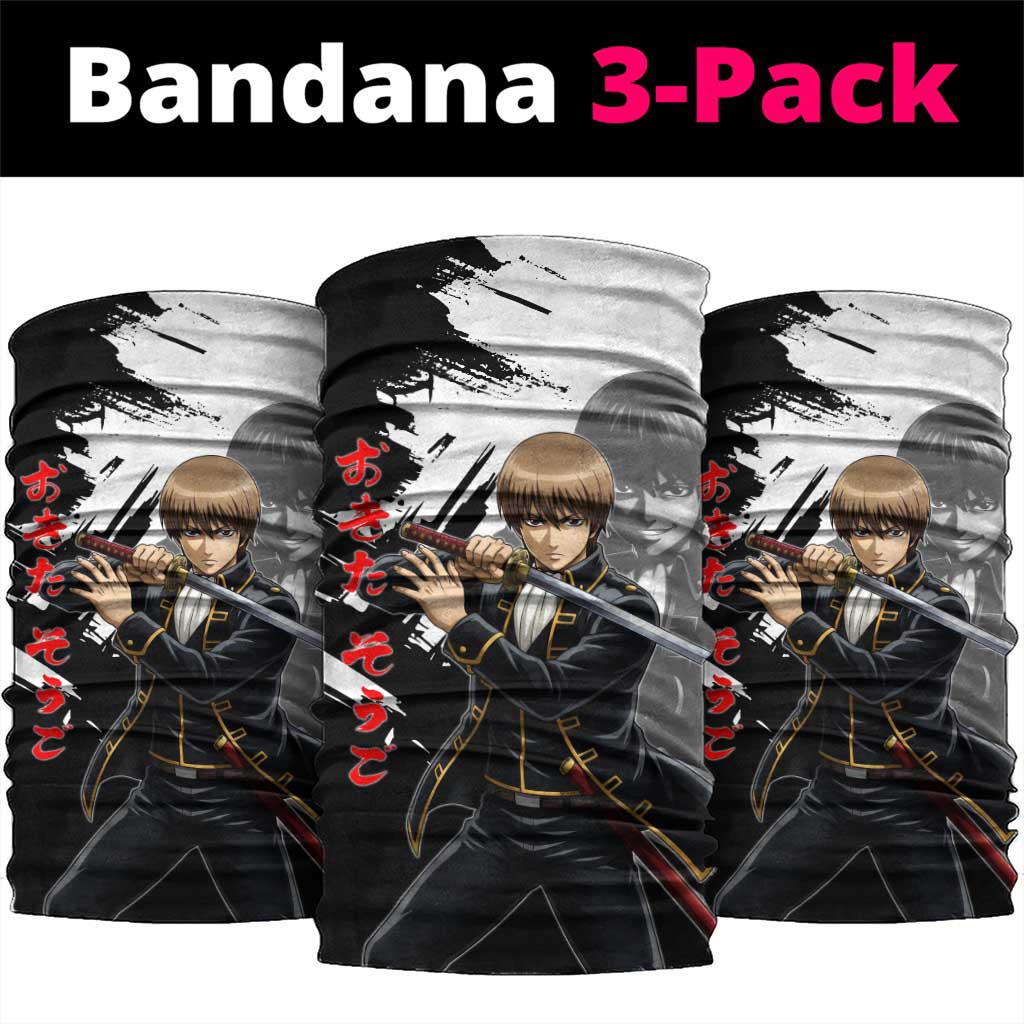 Okita Sougo Neck Gaiter Modern Shinsengumi Ink Splash Style